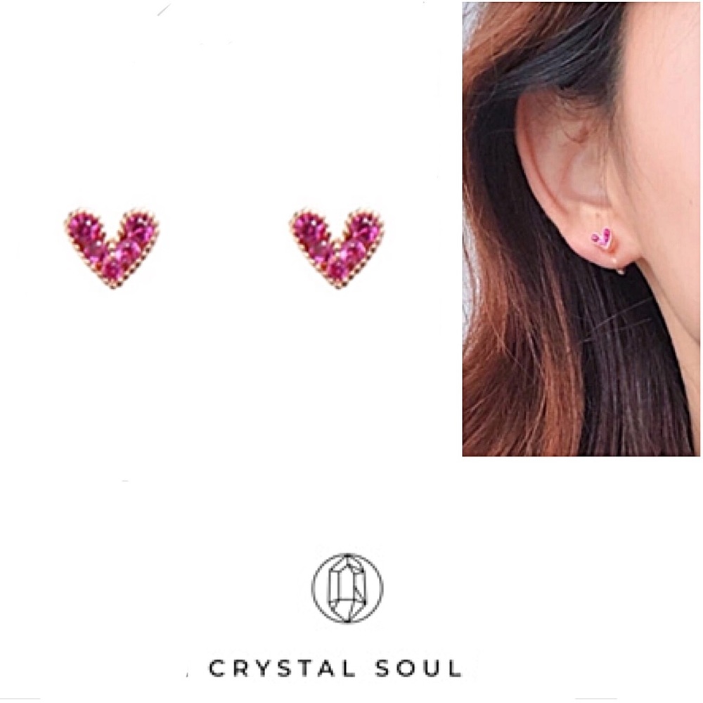 ❤️❤️S925 Pink Heart Stud Earrings